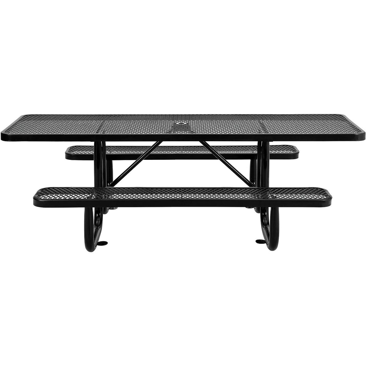 Global Industrial Black / 96 inches x 60 inches x 30 inches / Industrial Picnic Tables