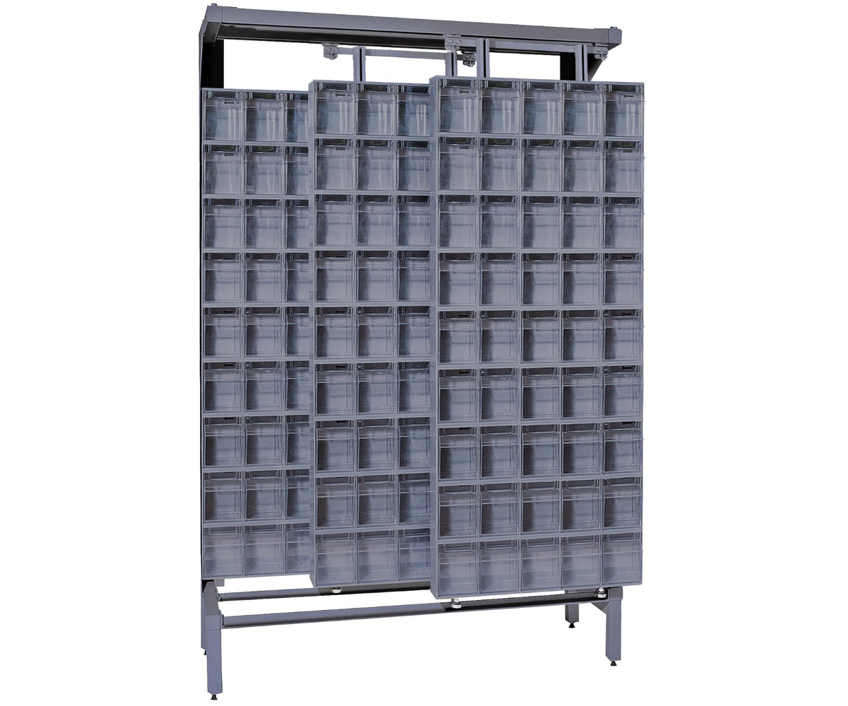 QUANTUM STORAGE SYSTEMS 77" H x 48" W x 18" D / 303 Drawers Free Standing Slider Systems Gray / Gray Standing Shelf Units