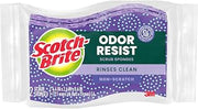 Scotch-Brite Odor Resist Non-Scratch Scrub Sponge, Dishwasher-Safe Kitchen Sponges that Resist Bacterial Odors, Multipurpose Dish Sponge for Gentle Cleaning, 24 Dish Sponges