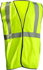 OccuNomix ECO-G-YS/M High Visibility Value Solid Standard Hook & Loop Safety Vest, Class 2, 100% ANSI Polyester Tricot, Small / Medium, Yellow
