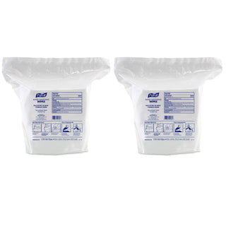 Hand Sanitizing Wipes Dispenser Refill by Purell – 1200 Count (Pack of 2), um Chloride 0.13%, White, Pack of 2, Model 9118-02