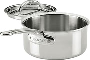 Hestan ProBond Luxe 1.5-Quart Saucepan with Lid, Professional Clad Stainless Steel, ProCore Tri-Ply Clad Construction, Polished Exterior, Induction & Oven Safe