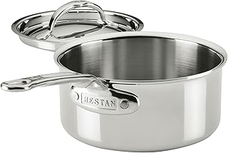 Hestan ProBond Luxe 1.5-Quart Saucepan with Lid, Professional Clad Stainless Steel, ProCore Tri-Ply Clad Construction, Polished Exterior, Induction & Oven Safe