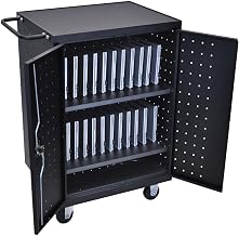 Luxor LLTP24-B Laptop, Tablet, Chromebook Charging Computer Cart made of Heavy Duty Steel, 1 Pack