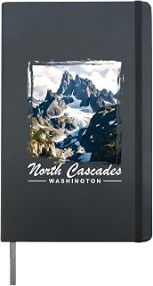North Cascades National Park Washington Hardcover Journal, Black