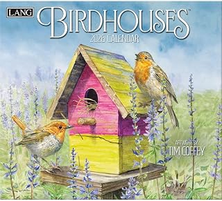 Lang, Birdhouses 2026 Wall Calendar by Tim Coffey, 13.4'' X 12'', 12-Month Calendar with Stapled Binding