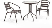 Flash Furniture 23.75 in Aluminum Round Table | Durable Construction, Commercial Use
