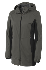 Ladies Active Hooded Soft Shell Jacket by Port Authority – X-Small, Steel, Grey Steel/ Deep Black, Model 1108211