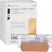 Henry Schein Adhesive Fabric Strip Bandages 1" x 3", Sterile, 100 Ct