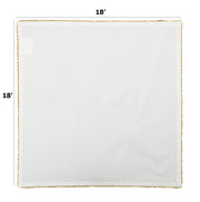 Cotton Craft Dinner Napkins, 17x17 Inch Set of 12, Metallic Gold Lace