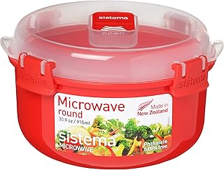 Sistema Microwave Collection Round Bowl, 30.4 oz./0.9 L, Red