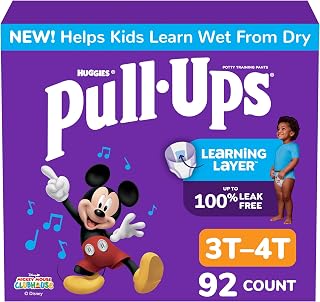 Pull-Ups Boys' Potty Training Pants, Size 3T-4T, 92 Count