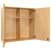 4-Compartment Wall Cabinet 37" Wide (Fully Assembled by Tot Mate – 3/4" Thick Industrial Grade Wood Composite Core With Laminate Surfacing, Maple/Maple, Model TMW301