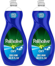Palmolive Ultra Oxy Liquid Dish Soap, Deep Grease Cutting, No Soaking Needed, Powerful on Plastics, Dishwashing Liquid, 32.5 fl oz (Pack of 2)