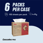 Tuff-Job Wipers by Cascades PRO – 1 Count (Pack of 6), Scrim Reinforced Paper, White, Pack of 6, Model W202