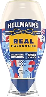HELLMANN'S Real Mayonnaise Real Mayo Squeeze Bottle For a Rich Creamy Condiment Gluten Free, Made With Cage-Free Eggs 20 oz