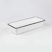 American Metalcraft MRW615 White Melamine Bowl, Black Rim, Rectangular, 106-Ounces