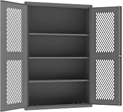 Durham Heavy Duty Welded 14 Gauge Steel Ventilated Cabinet, EMDC-481872-95, 700 lbs Capacity, 18" Length x 48" Width x 72" Height, 3 Shelves