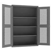 Heavy Duty Welded 14 Gauge Steel Ventilated Cabinet by Durham – One Size, Alloy Steel, Grey, Model EMDC-481872-95