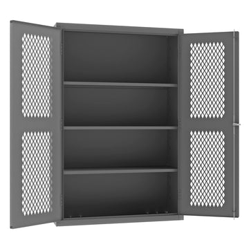 Heavy Duty Welded 14 Gauge Steel Ventilated Cabinet by Durham – One Size, Alloy Steel, Grey, Model EMDC-481872-95