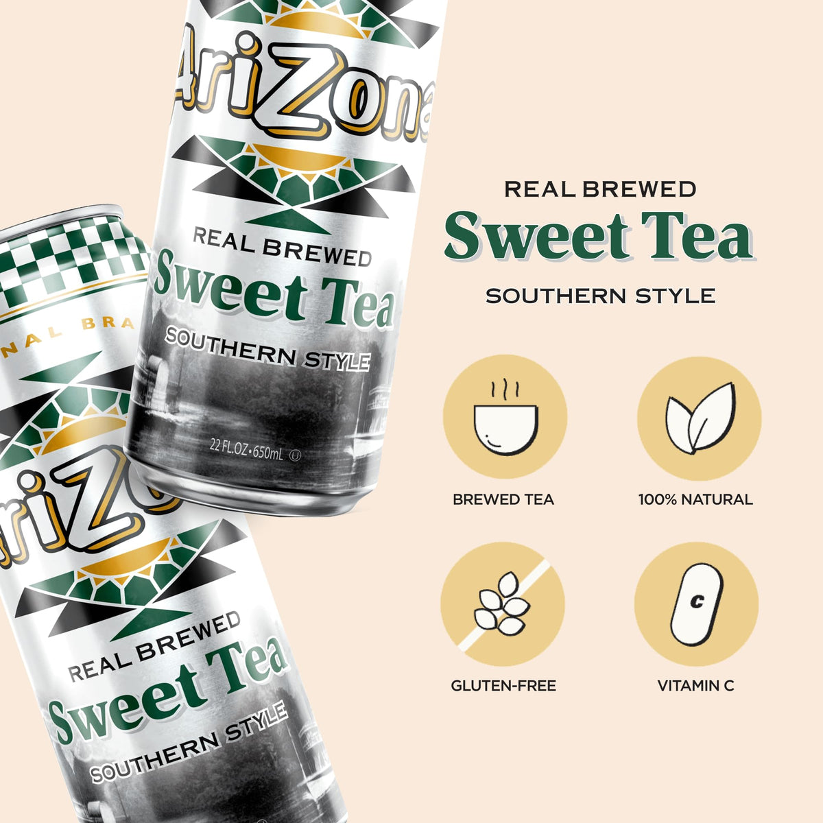 AriZona Sweet Tea / 22 Fl Oz (24 Pack) / 1 Iced Tea