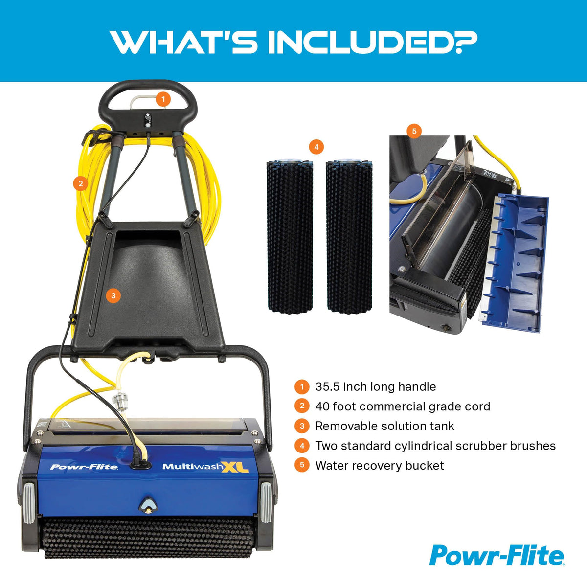 Powr-Flite Extra Large / Blue / Contemporary Floor Buffers & Parts