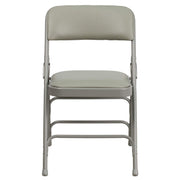 Hercules Metal Folding Chair by Flash Furniture – Set of 1, Steel, Foam, Vinyl, Gray Vinyl/Gray Frame, Model HA-MC309AV-GY-GG