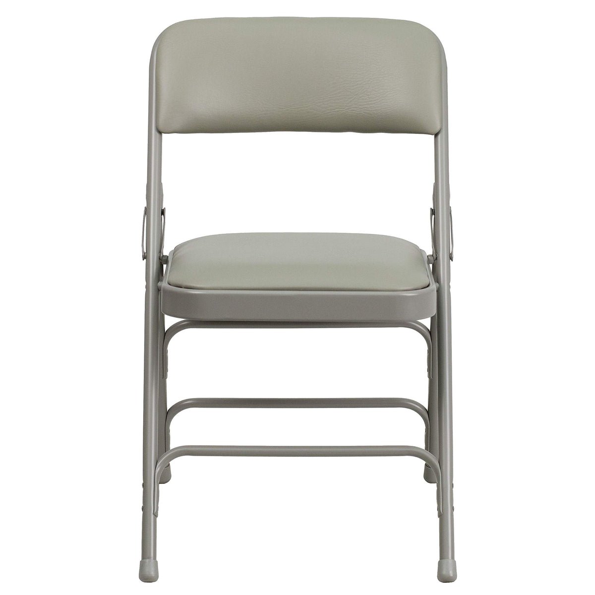 Hercules Metal Folding Chair by Flash Furniture – Set of 1, Steel, Foam, Vinyl, Gray Vinyl/Gray Frame, Model HA-MC309AV-GY-GG