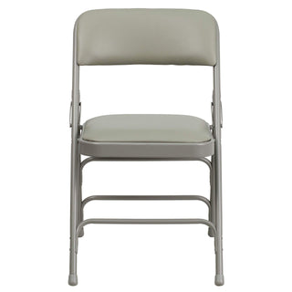 Hercules Metal Folding Chair by Flash Furniture – Set of 1, Steel, Foam, Vinyl, Gray Vinyl/Gray Frame, Model HA-MC309AV-GY-GG