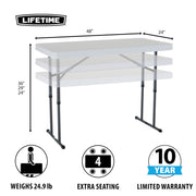 LIFETIME White Granite / Table / 4-Foot Folding Tables