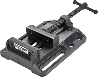 Strong Hand Tools 6.3" Heavy Duty Drill Press Vise, 3000 lb Clamping Force, Portable Bench Vise with Slotted Base, Hardened V-grooved Jaws, SBV388