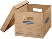 Bankers Box SmoothMove Classic Moving Boxes, Small, 10" x 12" x 15", 85% Recycled, Kraft/Blue, Pack of 15