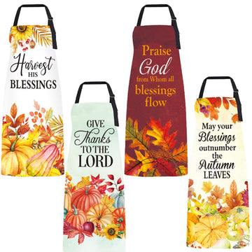 Colarr Fall Christian Aprons for Women, 4 Pack with Bible Verses, Colorful