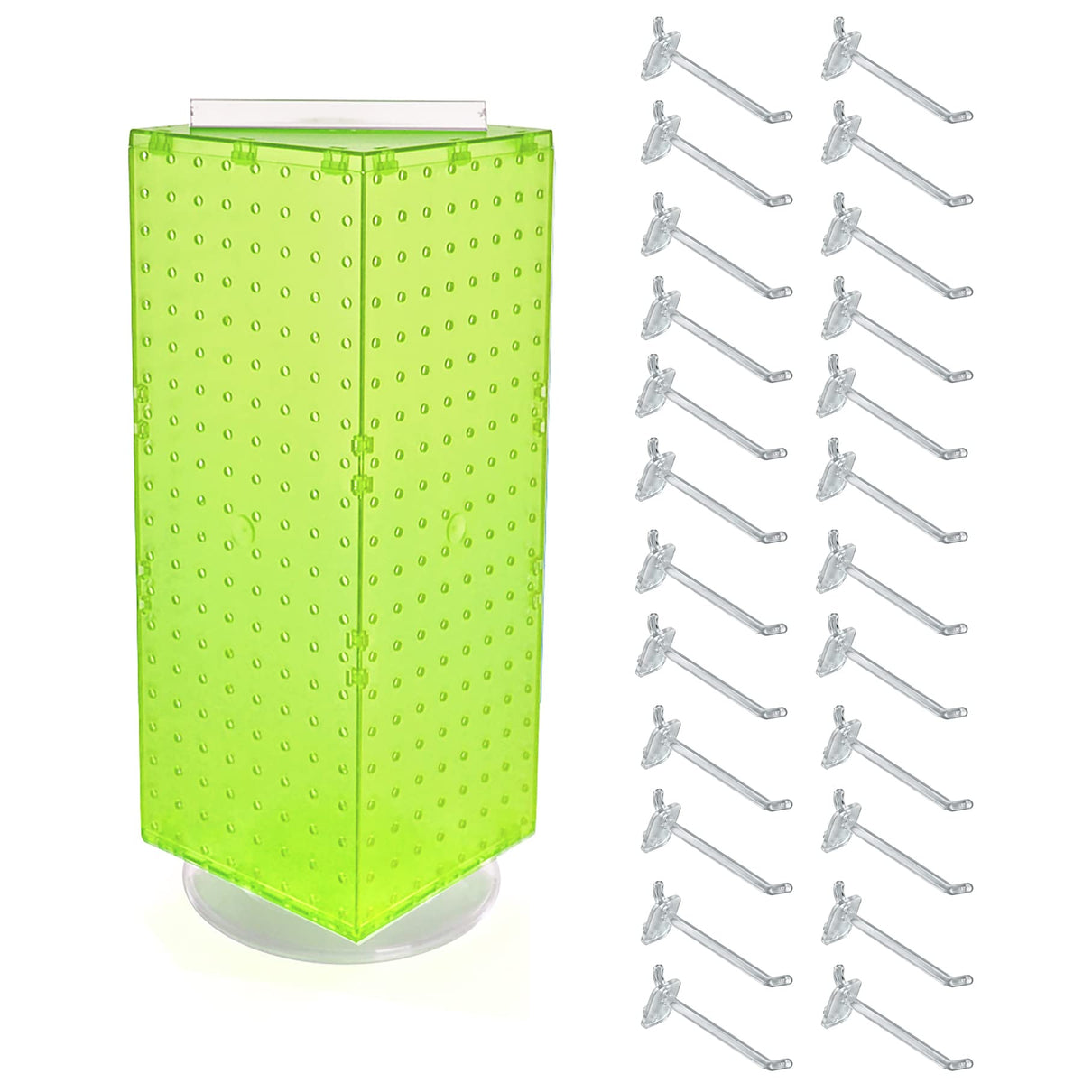 Azar Displays Pegboard + Hooks / Green / 8"W x 20"H Display Racks
