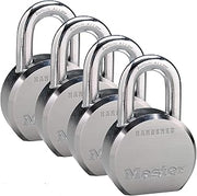 Master Lock (4) High Security Pro Series Keyed Alike Padlocks w/8 Keys, 6230NKA-4 w/BumpStop Technology