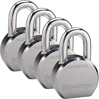 Master Lock (4) High Security Pro Series Keyed Alike Padlocks w/8 Keys, 6230NKA-4 w/BumpStop Technology