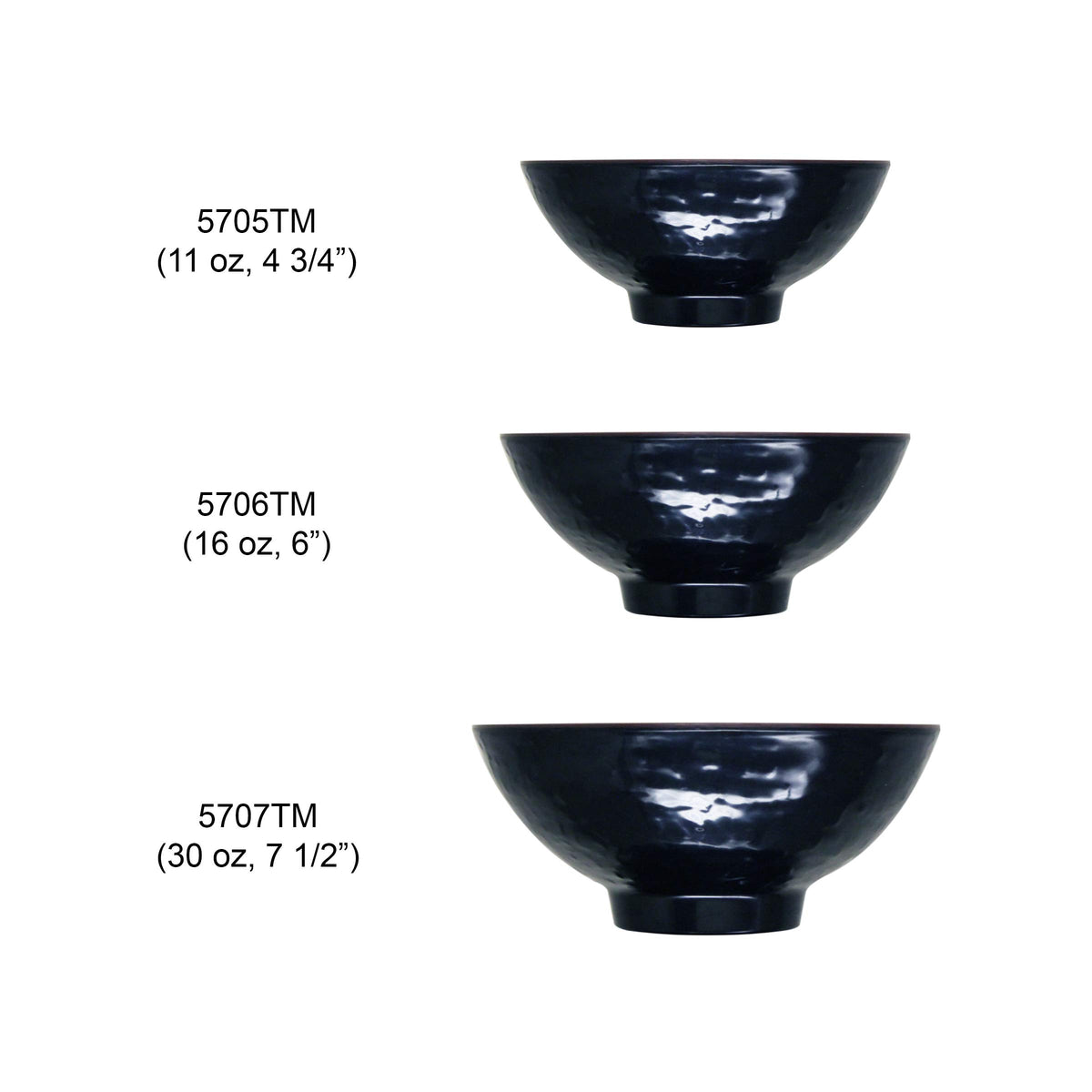 Tenmoku melamine dinnerware collection 30 oz by Thunder Group – 30.0 ounces, Melamine, Black brown, Model 5707TM
