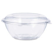 24 oz SafeSeal Tamper-Evident Clear PET Plastic Bowl with Hinged Dome Lid by DART – 24 oz. Bowl with Hinged Dome Lid, 24.0 fluid_ounces, Polyethylene Terephthalate (PET), Clear