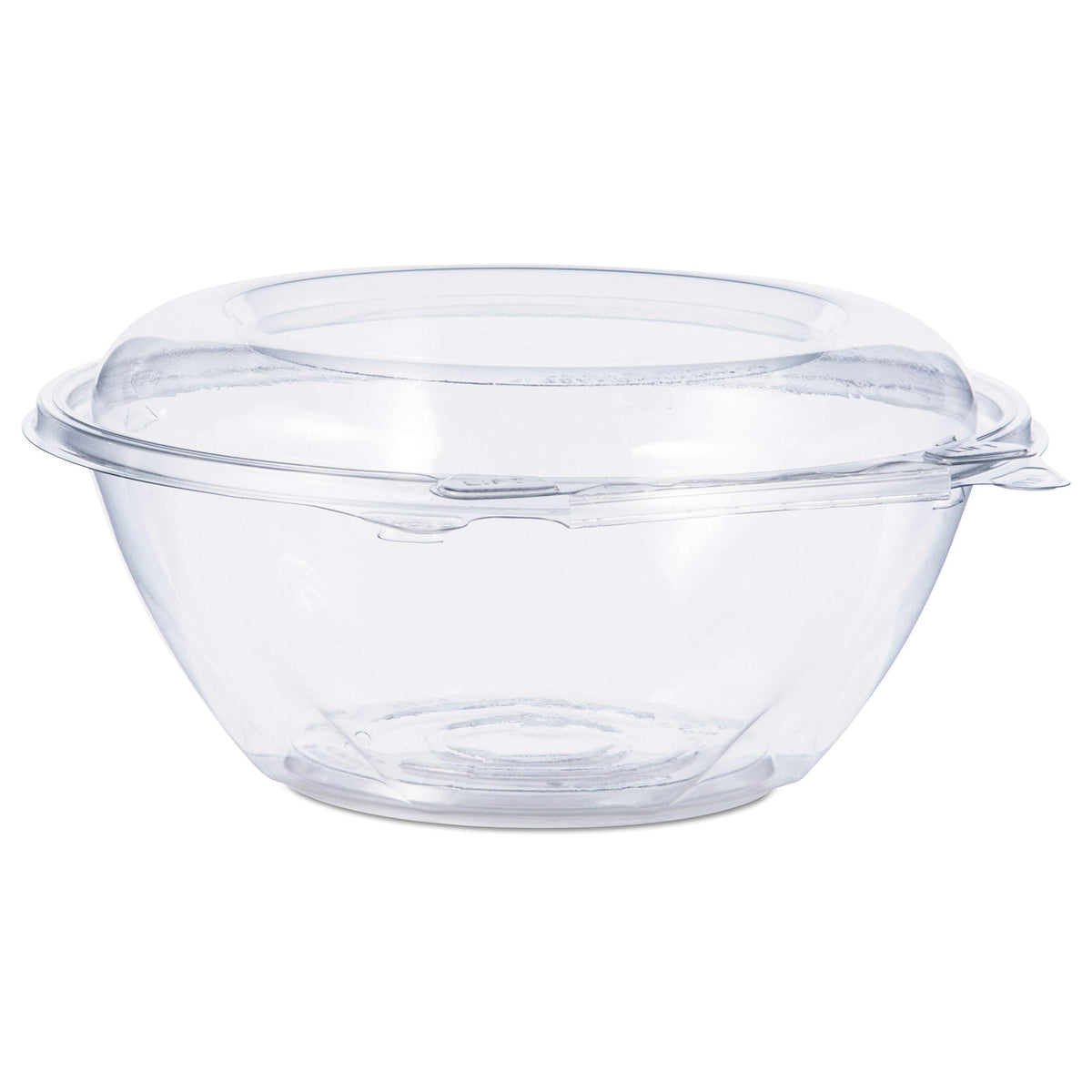24 oz SafeSeal Tamper-Evident Clear PET Plastic Bowl with Hinged Dome Lid by DART – 24 oz. Bowl with Hinged Dome Lid, 24.0 fluid_ounces, Polyethylene Terephthalate (PET), Clear
