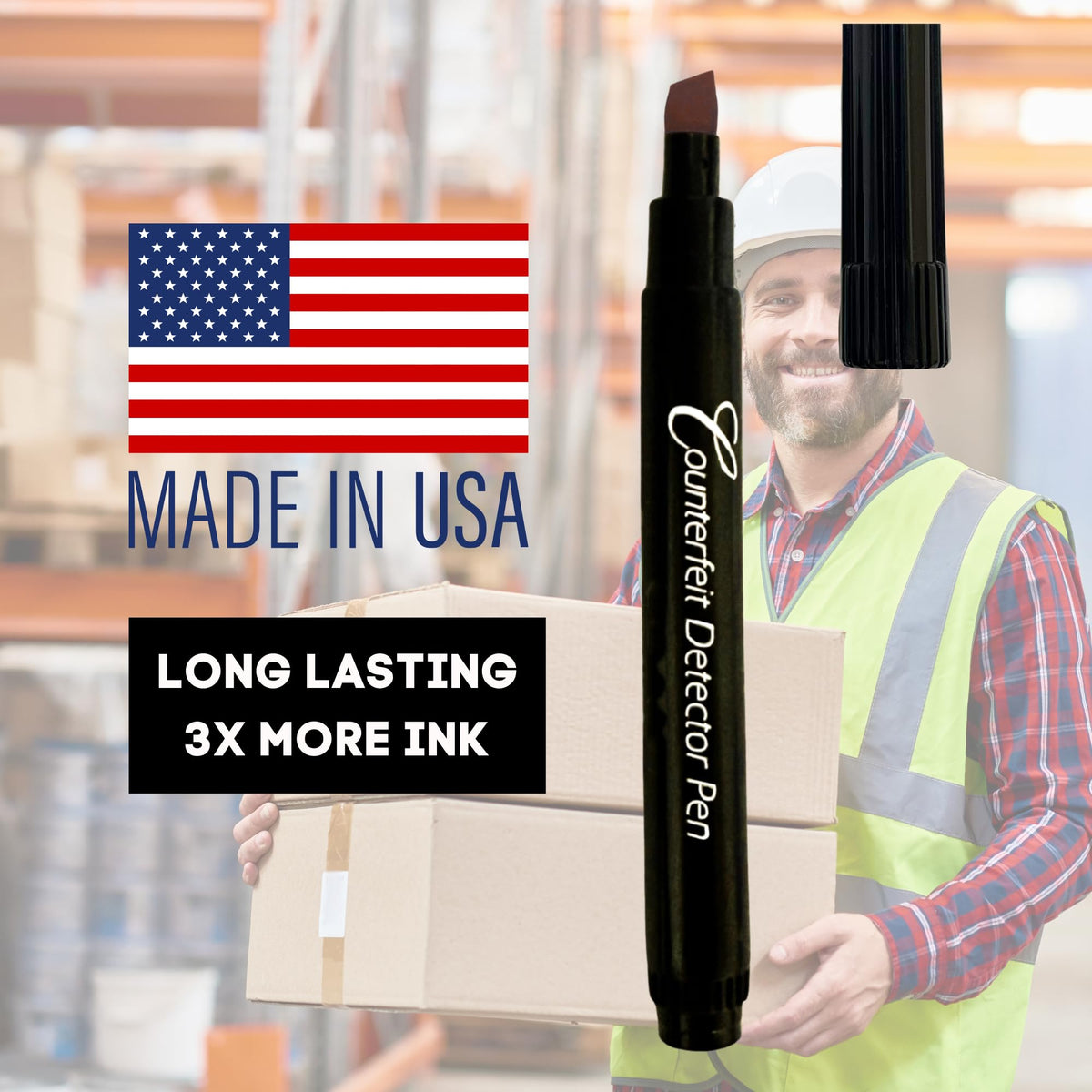 Counterfeit Money Detector Pen by Dri Mark – Pack of 3, Model 3513B-CH