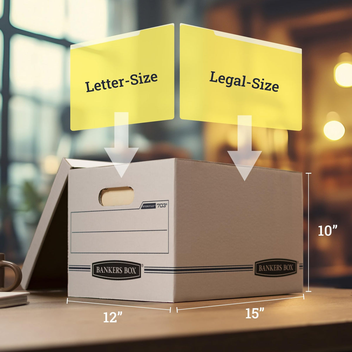 Bankers Box 10 / True / White/Blue Storage File Boxes