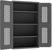 Heavy Duty Welded 14 Gauge Steel Ventilated Cabinet by Durham – One Size, Alloy Steel, Grey, Model EMDC-362472-95