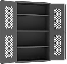 Durham Heavy Duty Welded 14 Gauge Steel Ventilated Cabinet, EMDC-362472-95, 900 lbs Capacity, 24" Length x 36" Width x 72" Height, 3 Shelves