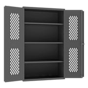 Heavy Duty Welded 14 Gauge Steel Ventilated Cabinet by Durham – One Size, Alloy Steel, Grey, Model EMDC-362472-95