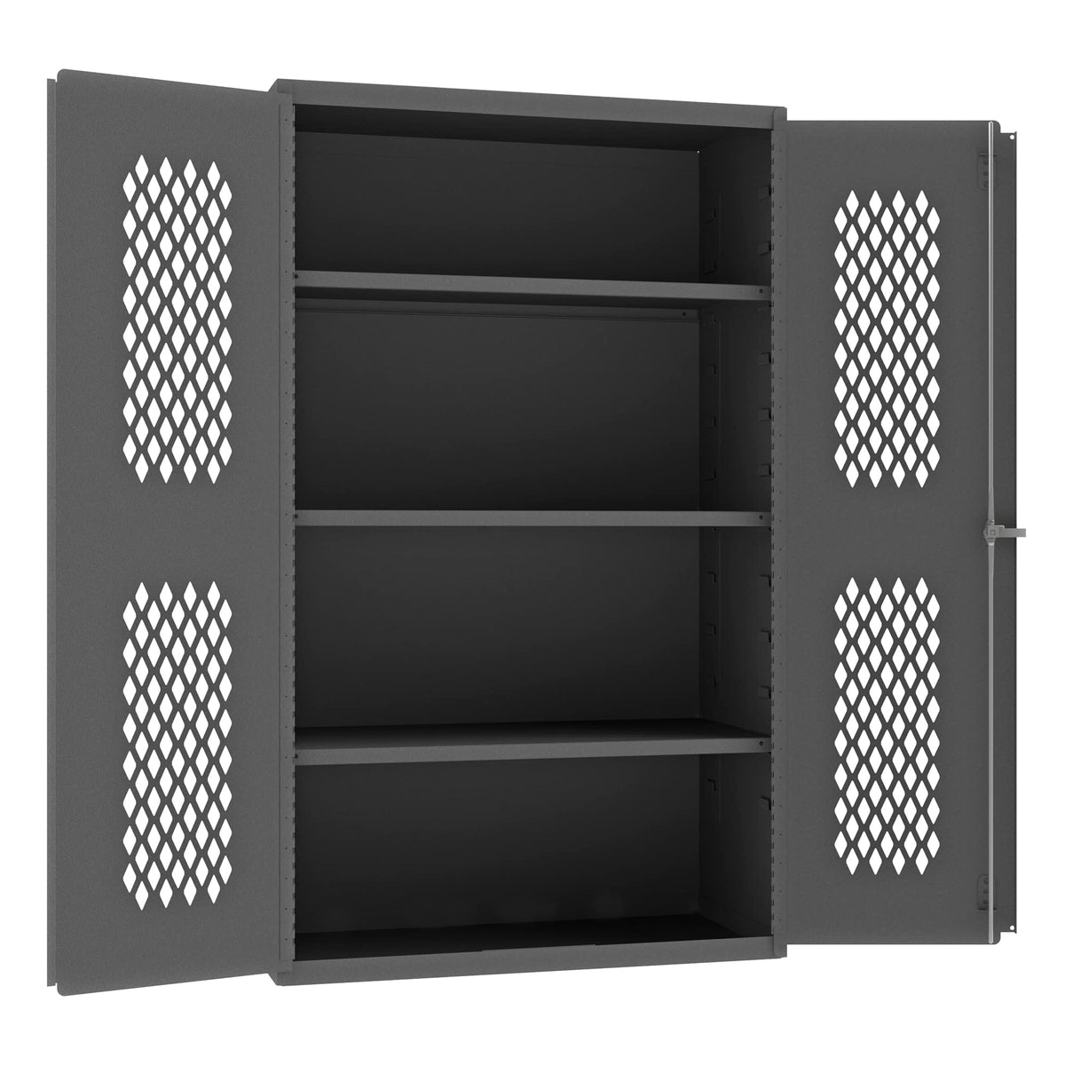 Heavy Duty Welded 14 Gauge Steel Ventilated Cabinet by Durham – One Size, Alloy Steel, Grey, Model EMDC-362472-95