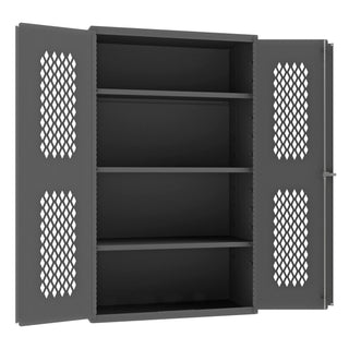 Heavy Duty Welded 14 Gauge Steel Ventilated Cabinet by Durham – One Size, Alloy Steel, Grey, Model EMDC-362472-95