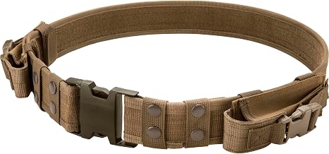 Barska Loaded Gear Tactical Utility Belt – Heavy Duty Adjustable 34-44 Inches with Removable Pouches for Outdoors