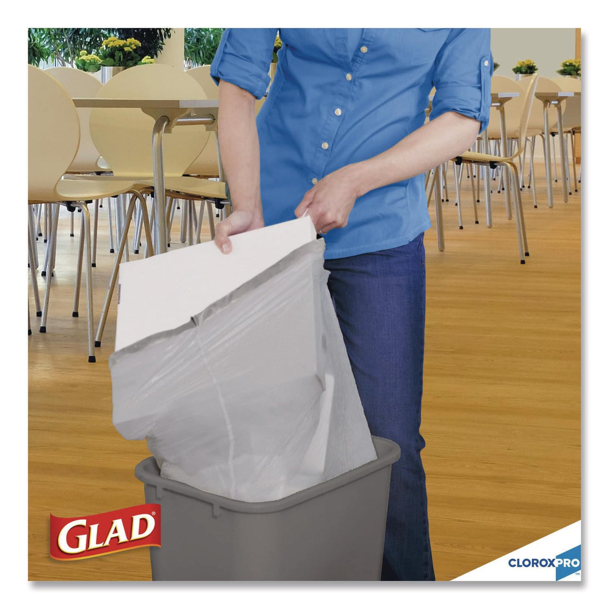 ForceFlexPlus Tall Kitchen Drawstring Trash Bags -13 Gallon White Trash Bag by Glad – 1 Count (Pack of 600), 13.0 gallons, Plastic, White, Pack of 6