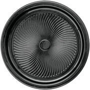 16" Round Black Novaplus Plastic Serving Platter - 36 per case by Sabert – 16", PET, Black, Model 9516