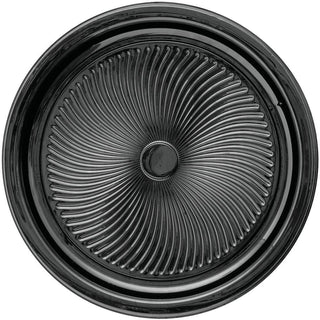 16" Round Black Novaplus Plastic Serving Platter - 36 per case by Sabert – 16", PET, Black, Model 9516